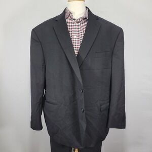 Stafford Men's‎ Sport Coat Blazer Two Button CH BLK Wool Big&Tall Size 56S